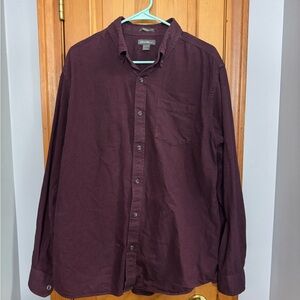Eddie Bauer Deep Purple Relaxed Fit Flannel Shirt - Large